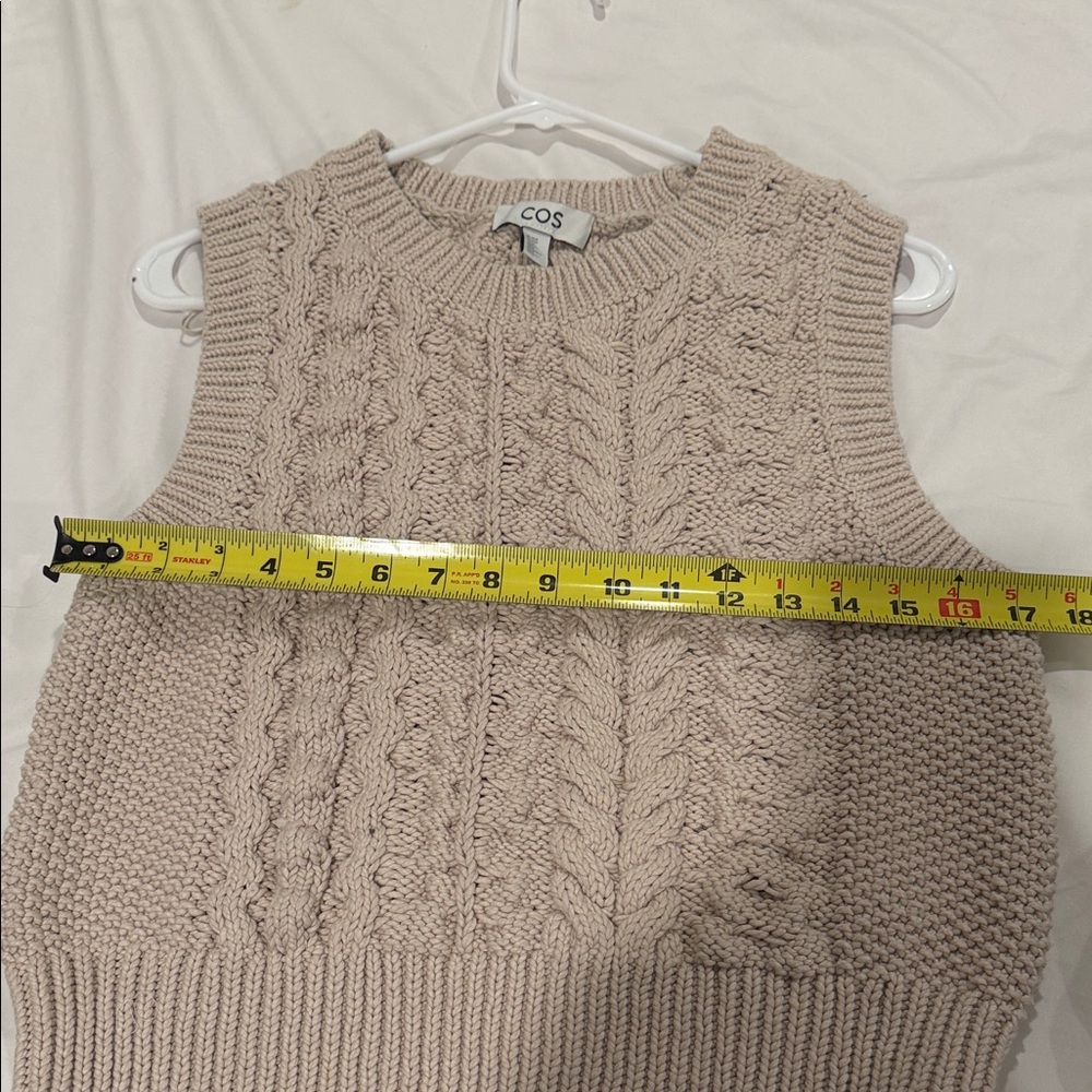 COS Women's Cable Knit Sweater Vest - Beige - Picture 7 of 11